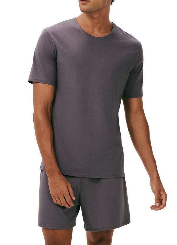 Pijama Masculino Curto Cinza