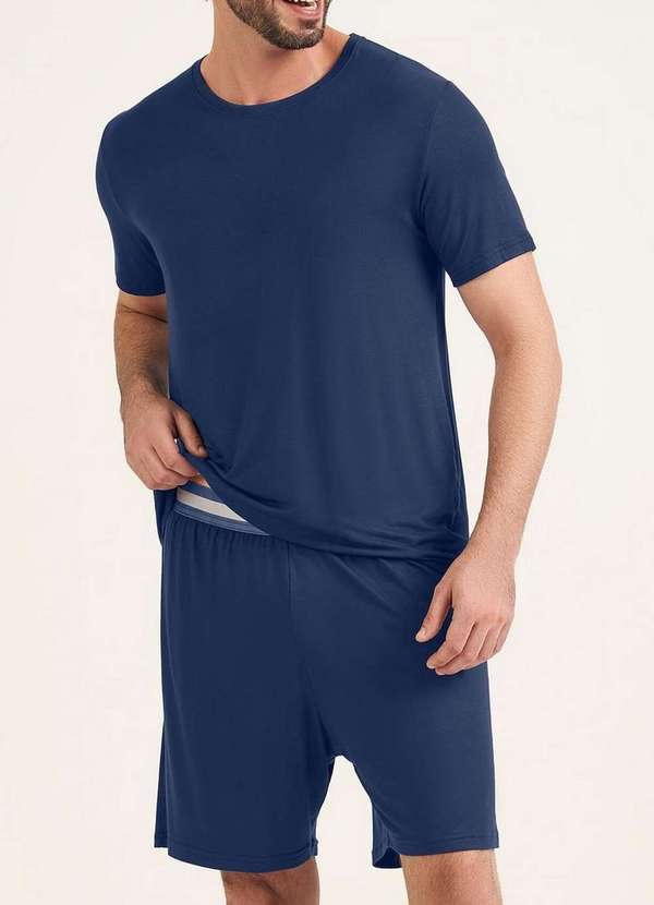 Pijama Masculino Curto Kputz 30129 Azul-Marinho