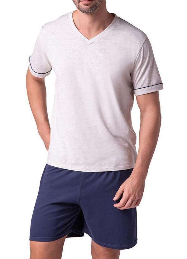 Vista 2 Pijama Masculino Curto Lupo 28000-001 2805-Marinho Lupo
