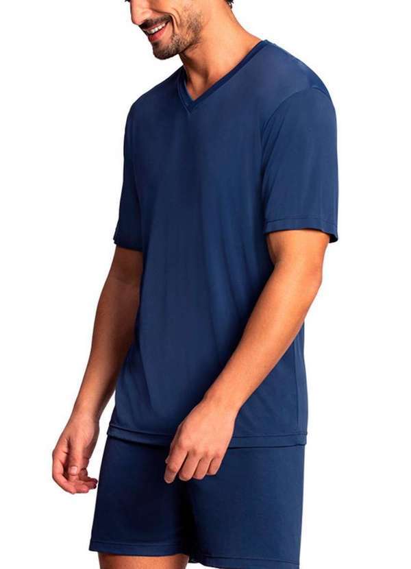 Vista 2 Pijama Masculino Curto Lupo 28096-001 2800-Marinho Lupo