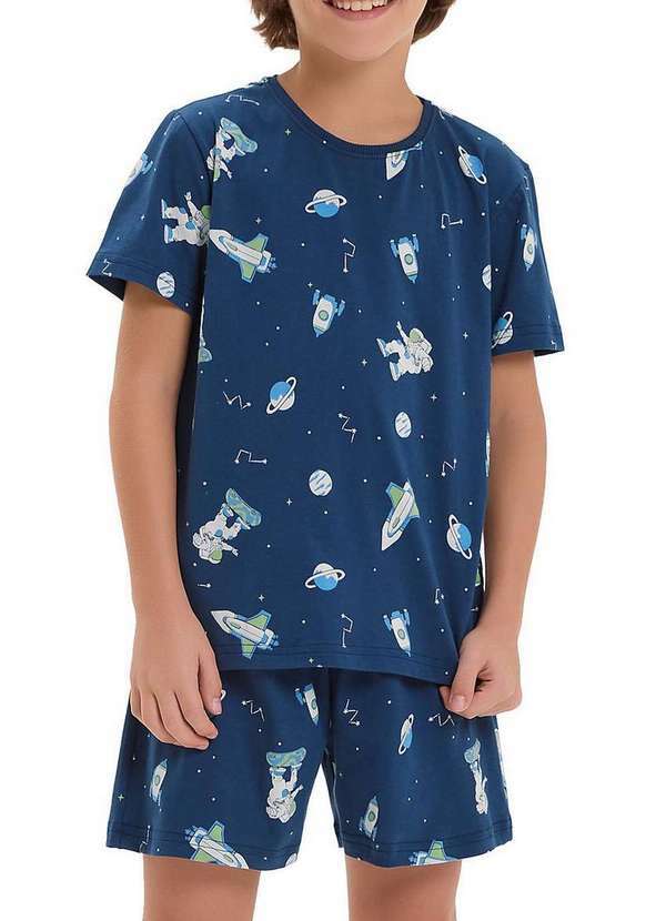 Pijama Infantil Menino Curto Azul