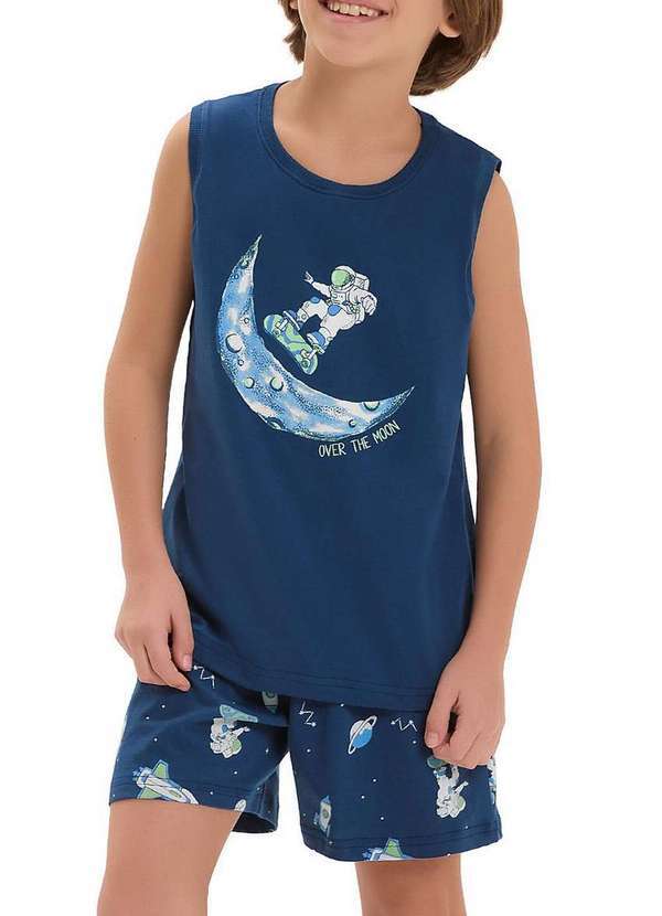 Pijama Infantil Menino Curto Azul