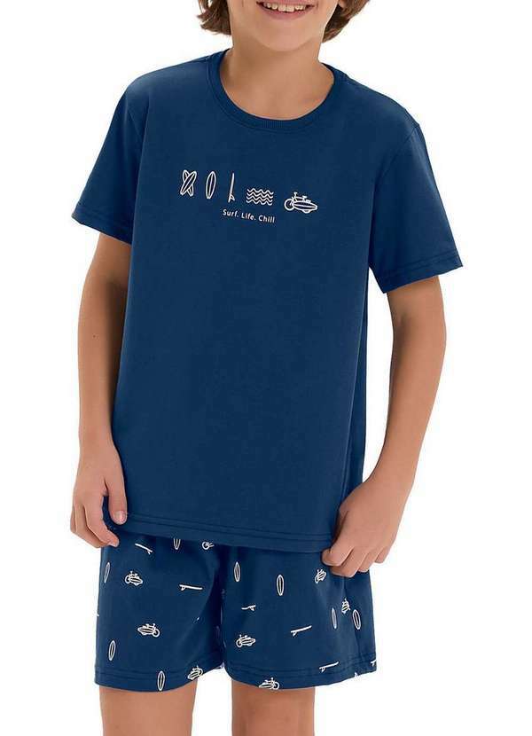 Pijama Infantil Menino Curto Azul