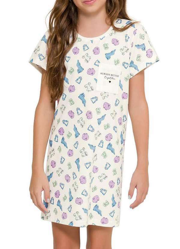 Camisola Infantil Menina Curta Espaço Pijama 4050039