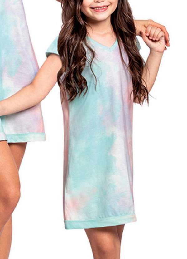 Vista 2 Camisola Infantil Menina Curta Lupo 22333-001 4060-Verde-Água Lupo