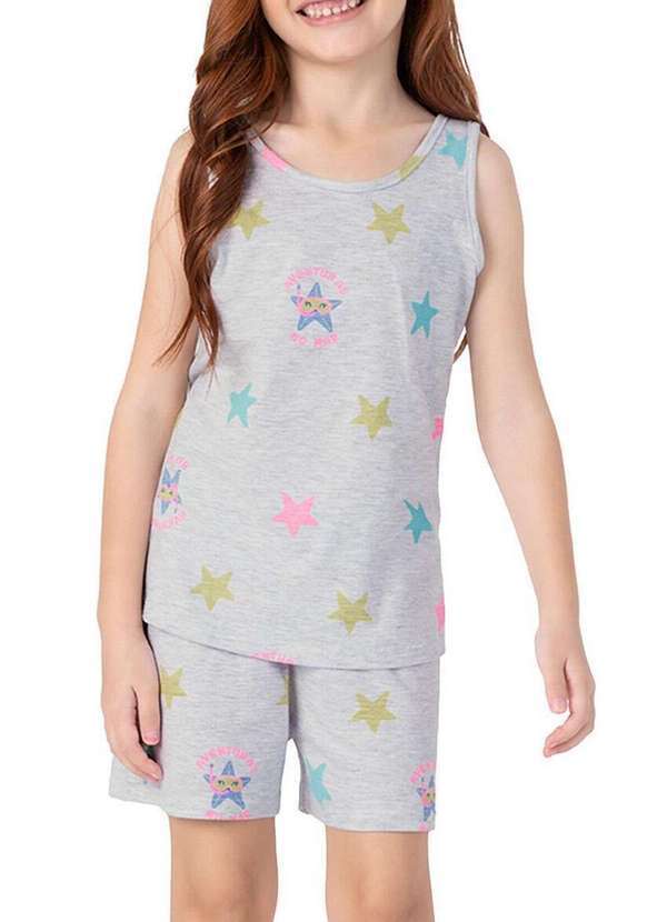 Pijama Infantil Menina Curto Malwee 1000125124 Z937b-Cinza