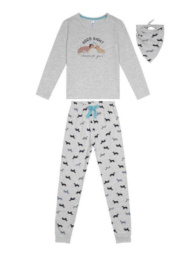 Vista 2 Pijama Infantil Menina Longo Malwee 1000117604 40000-Cinza-Claro Malwee