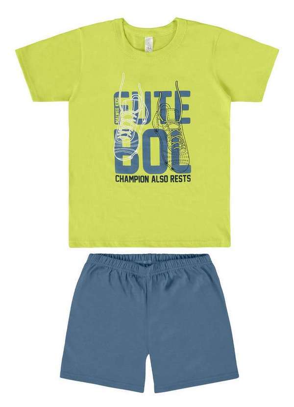 Pijama Infantil Menino Curto Malwee 1000122845 02158-Verde-Azul