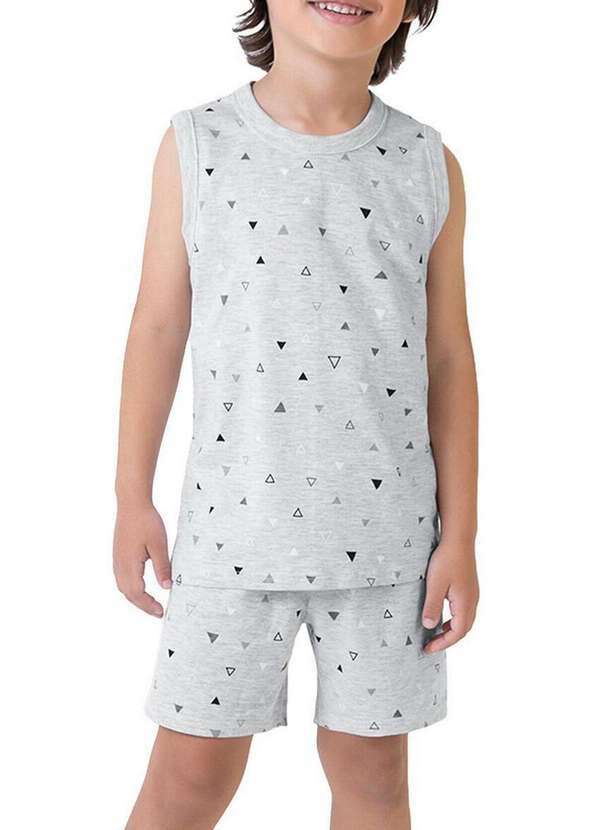 Pijama Infantil Menino Curto Malwee 1000125127 Zz32a-Cinza-