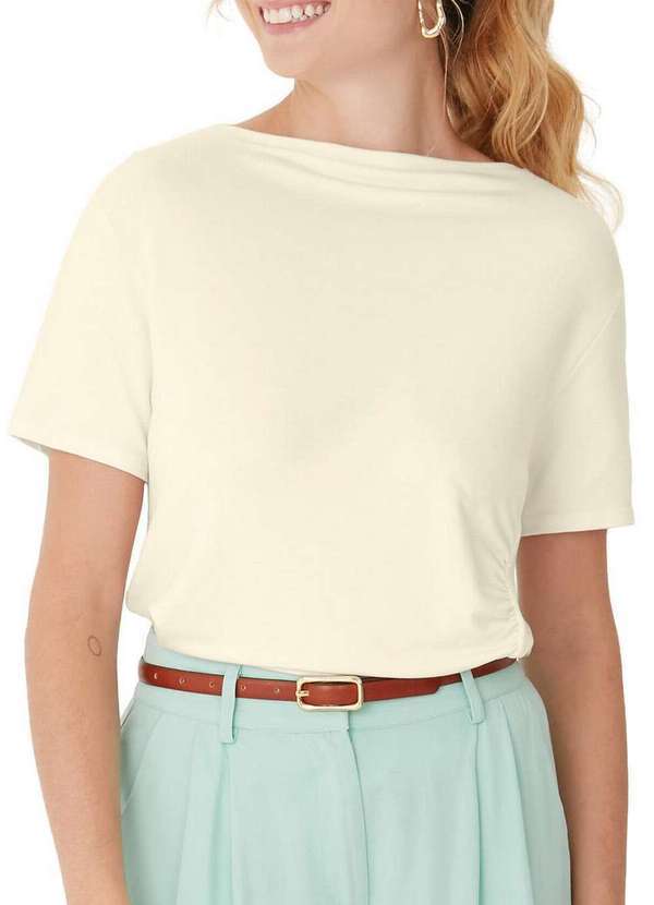 Vista 2 Blusa Feminina Reta Malwee 1000129562 00383-Off-White Malwee