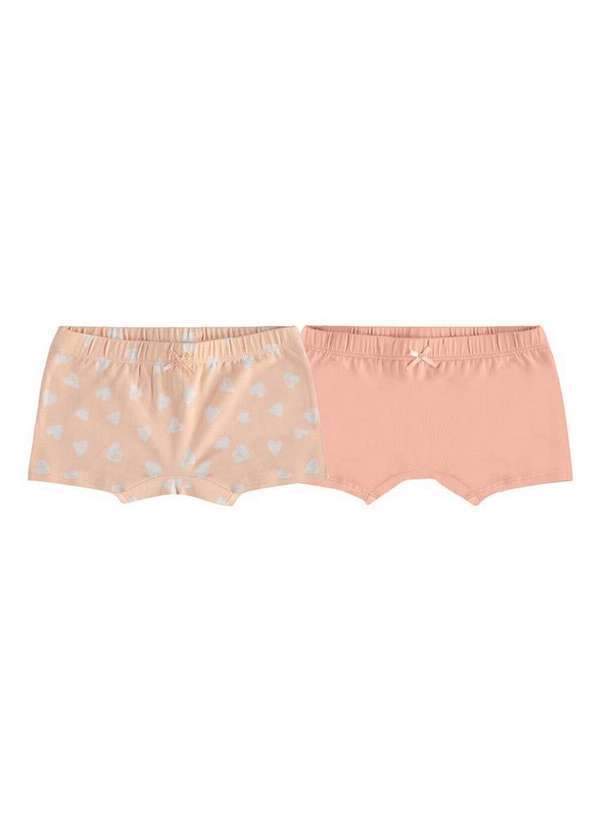 Vista 2 Kit com 2 Calcinhas Infantil Malwee 1000111502 D024u-Salmão Malwee