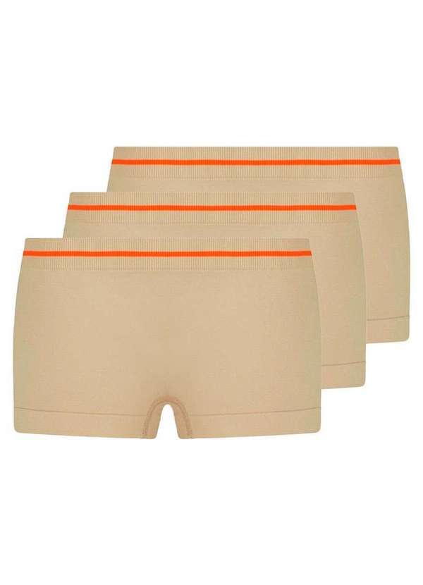 Vista 2 Kit com 3 Calcinhas Infantil Lobinha 18720-001 Natural-Peach Lupo Lupo