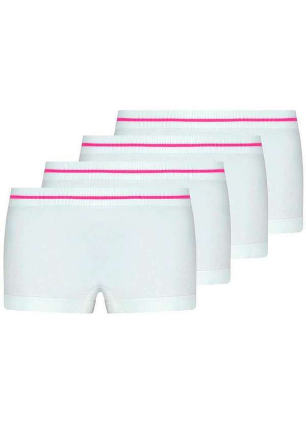 Vista 2 Kit com 4 Calcinhas Infantil Lobinha 18720-001 Branco Lupo Lupo