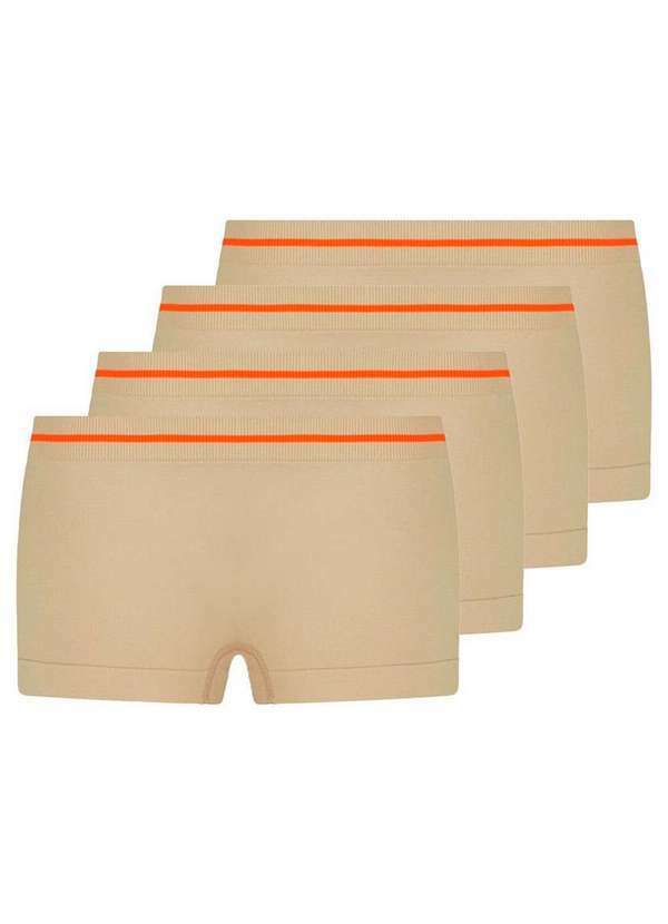 Vista 2 Kit com 4 Calcinhas Infantil Lobinha 18720-001 Natural-Peach Lupo Lupo