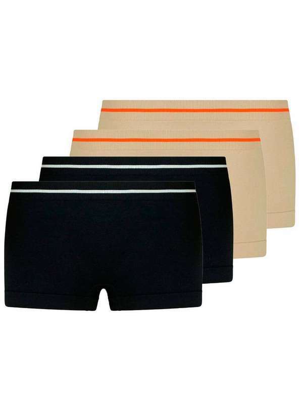 Vista 2 Kit com 4 Calcinhas Infantil Lobinha 18720-001 Preto-Natural-Peach Lupo Lupo