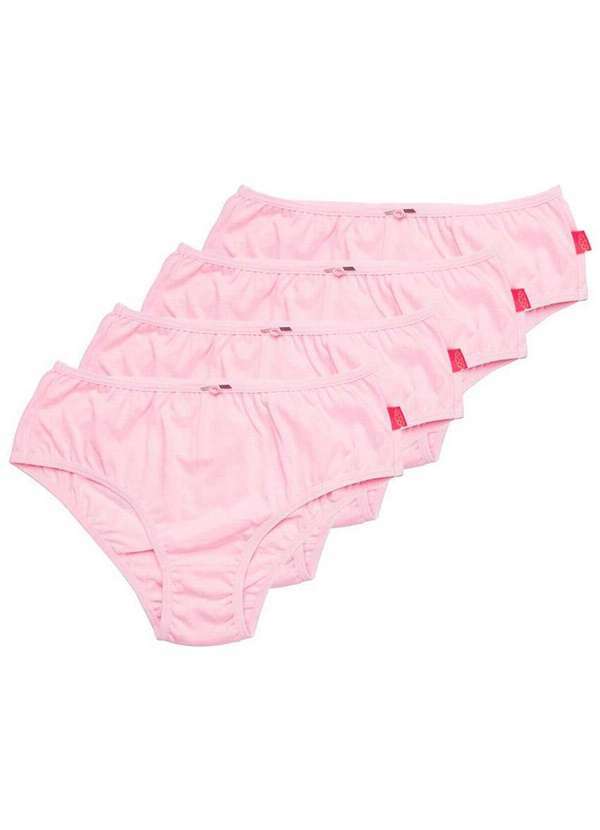 Vista 2 Kit com 4 Calcinhas Infantil Sanny 212830 Rosa-Bella Sanny