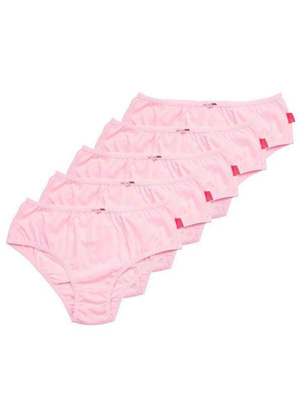 Vista 2 Kit com 5 Calcinhas Infantil Sanny 212830 Rosa-Bella Sanny