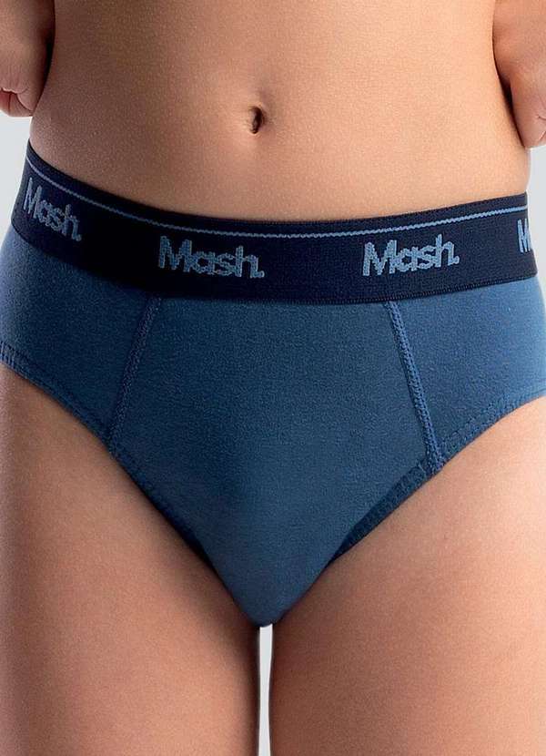 Vista 2 Cueca Infantil Slip Mash 193.01 Az20-Azul-Jeans MASH