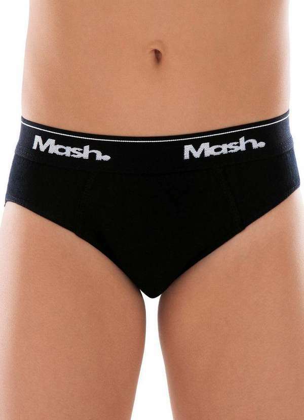 Vista 2 Cueca Infantil Slip Mash 193.01 Pt00-Preto MASH