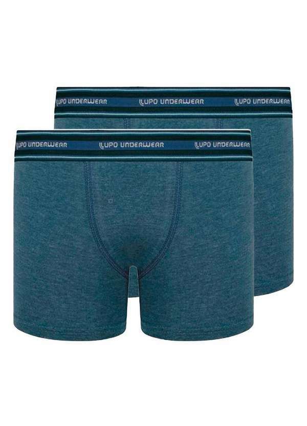 Vista 2 Kit com 2 Cuecas Infantil Boxer Lupinho 141-003 Azul-Jeans Lupo Lupo