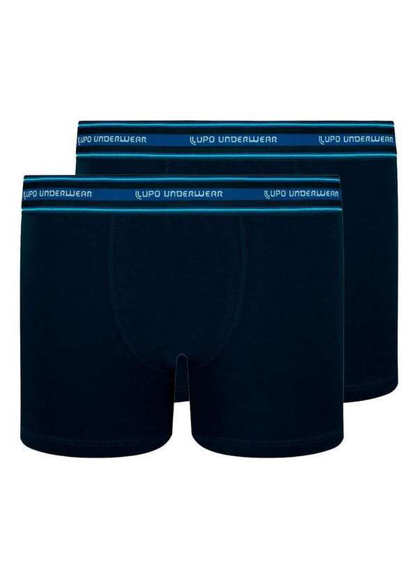 Vista 2 Kit com 2 Cuecas Infantil Boxer Lupinho 141-003 Marinho Lupo Lupo
