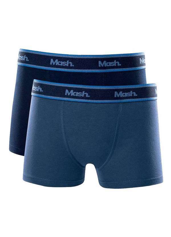 Vista 2 Kit com 2 Cuecas Infantil Boxer Mash 110.35 Az08-Azul-Marinho MASH