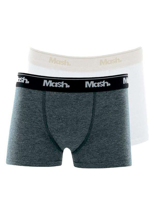 Vista 2 Kit com 2 Cuecas Infantil Boxer Mash 190.03 Cinza-Branco MASH