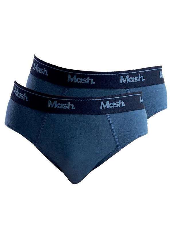 Vista 2 Kit com 2 Cuecas Infantil Slip Mash 193.01 Azul-Jeans MASH