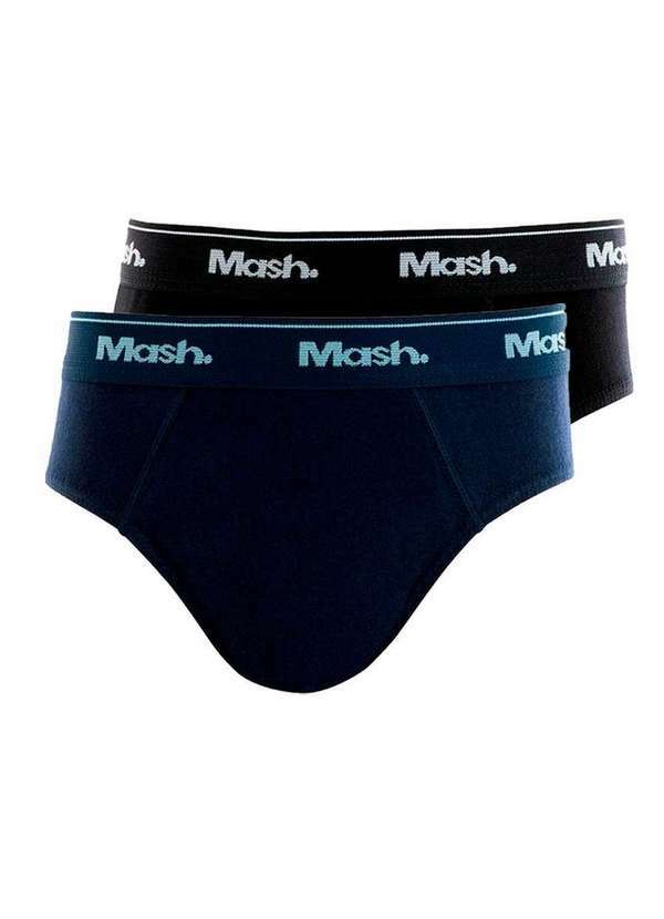 Vista 2 Kit com 2 Cuecas Infantil Slip Mash 193.01 Marinho-Preto MASH