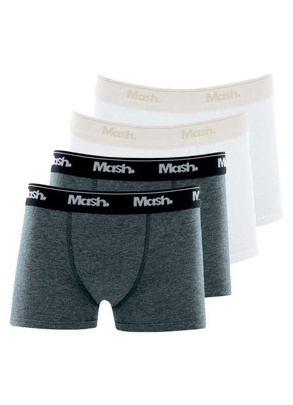 Vista 2 Kit com 4 Cuecas Infantil Boxer Mash 190.03 Cinza-Branco Lupo Lupo