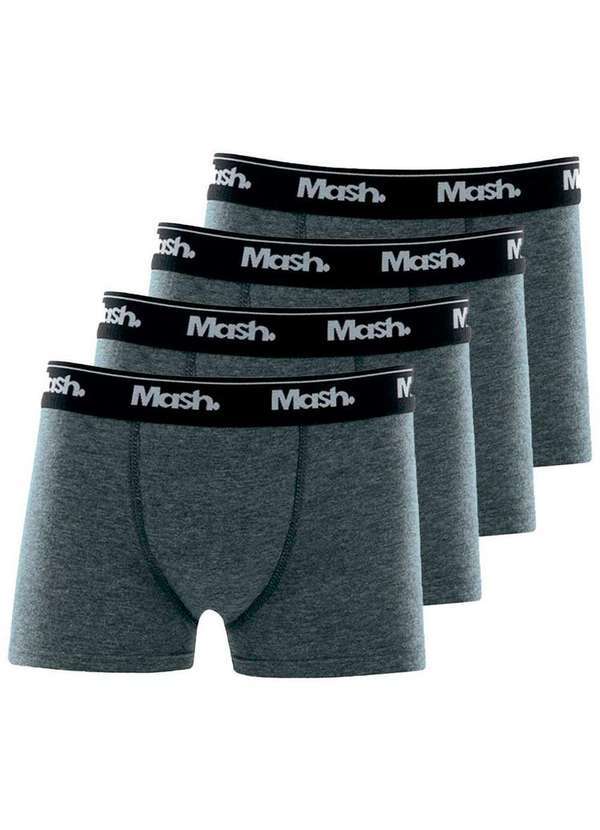 Vista 2 Kit com 4 Cuecas Infantil Boxer Mash 190.03 Cinza Lupo Lupo