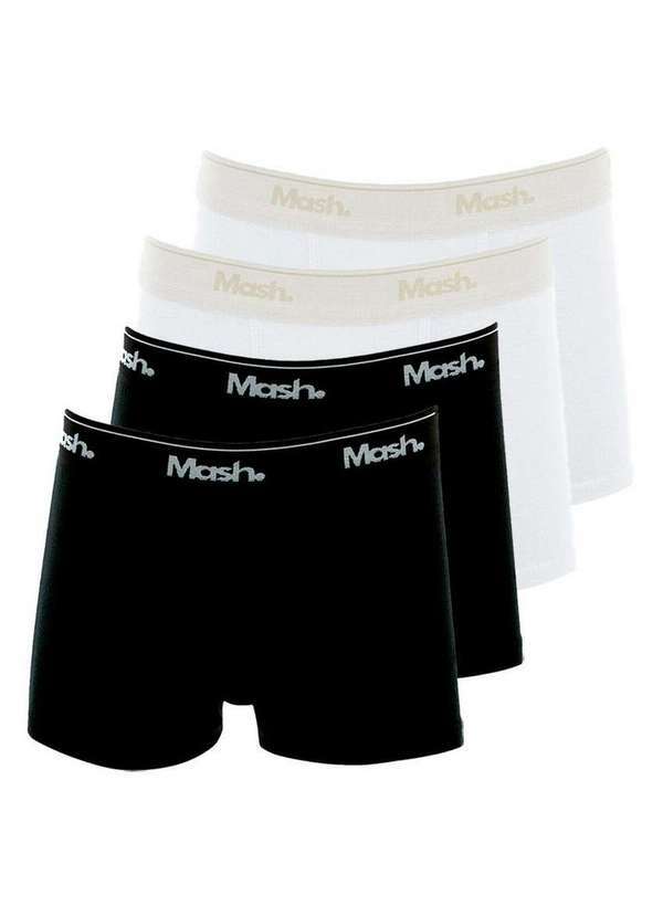Vista 2 Kit com 4 Cuecas Infantil Boxer Mash 190.03 Preto-Branco Lupo Lupo