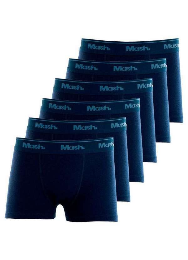 Vista 2 Kit com 6 Cuecas Infantil Boxer Mash 190.03 Marinho MASH