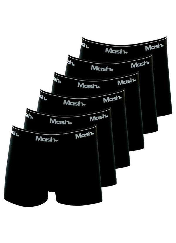 Vista 2 Kit com 6 Cuecas Infantil Boxer Mash 190.03 Preto MASH