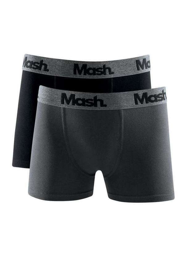 Vista 2 Kit com 2 Cuecas Infantil Boxer Mash 110.37 Pt00-Preto-Chumbo MASH