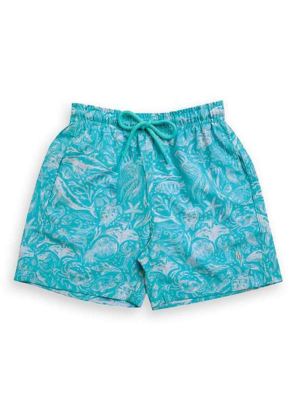 Vista 2 Shorts Praia Infantil Mash 619.75 Vd10-Verde-Agua MASH