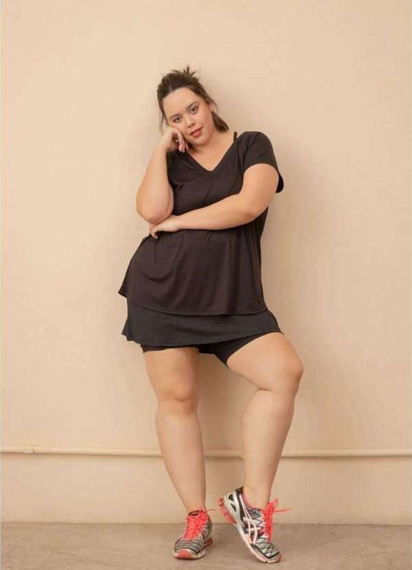 Camiseta Poliamida Plus Size Preto