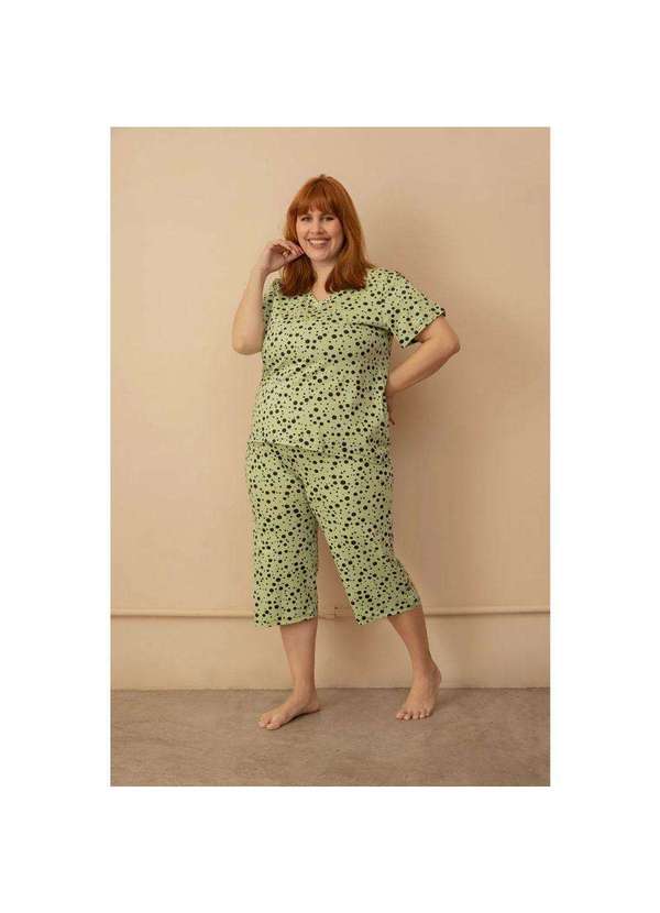 Pijama Pantacourt Plus Size Verde