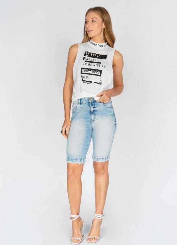 

Regata Gola Alta com Top Off White Branco