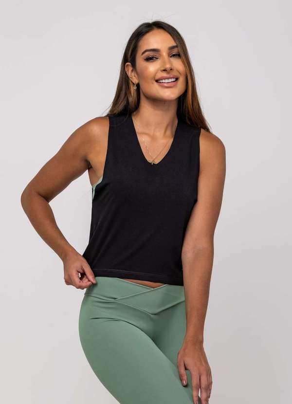 Regata Libélula Malha Fashion Preto