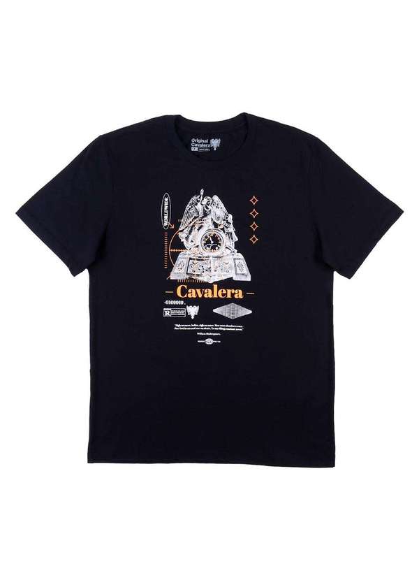 T-Shirt Cavalera Sacra Preto