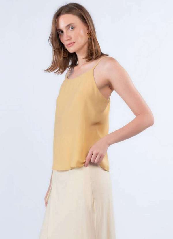 Blusa Basica Alca Fina Caqui
