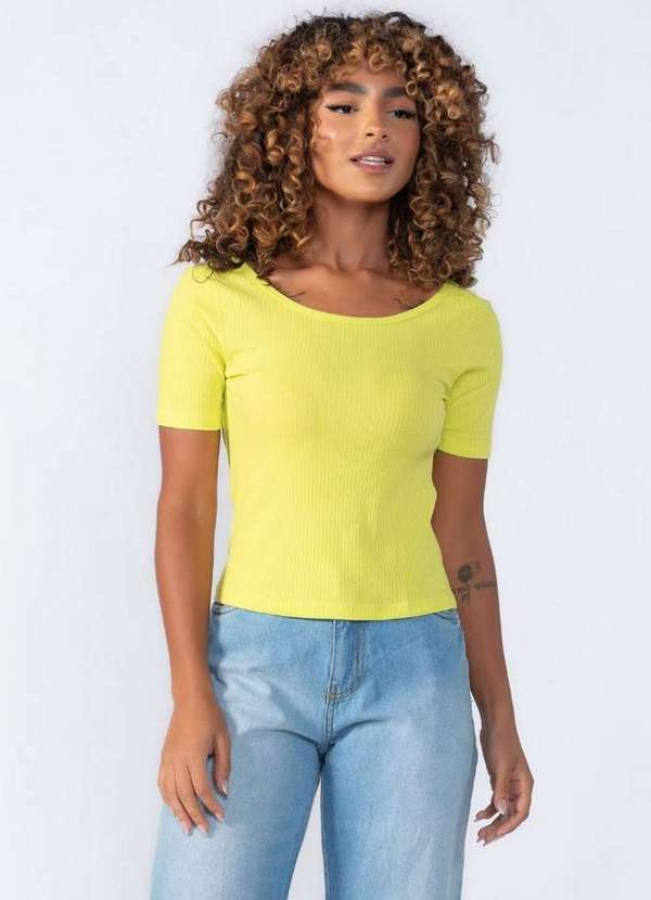 Blusa Canelada Detalhe Costas Verde