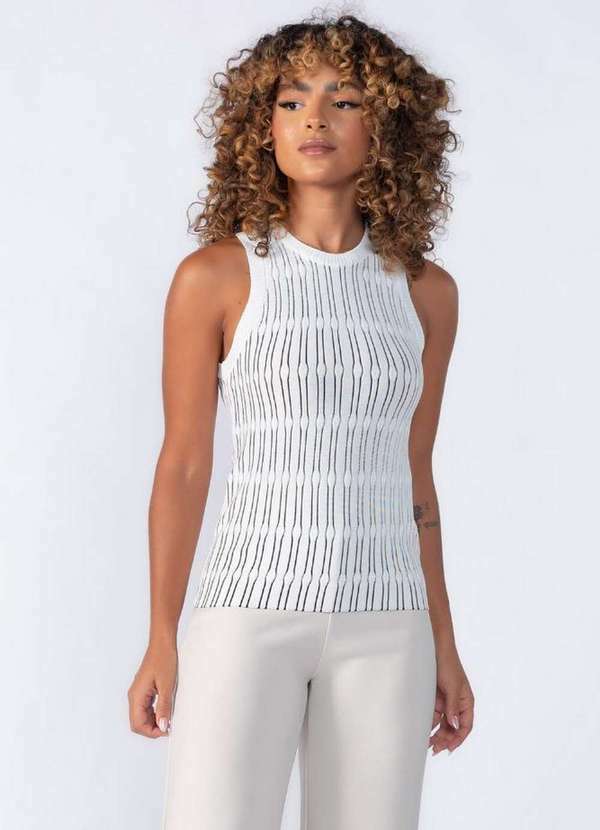 Regata com Listra Trabalhada Branco
