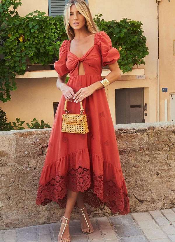 Vestido Dot Clothing Atena Laise Marrom