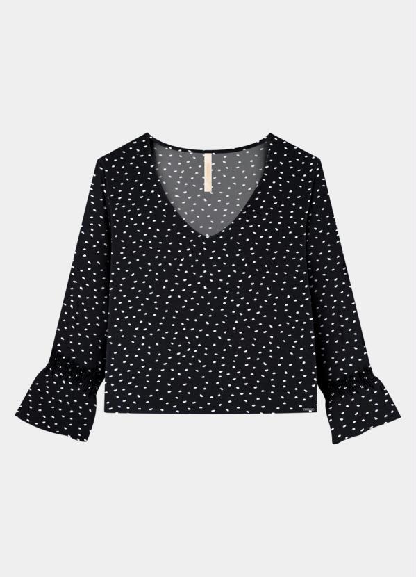 

Blusa Rayon Manga 3/4 Preto
