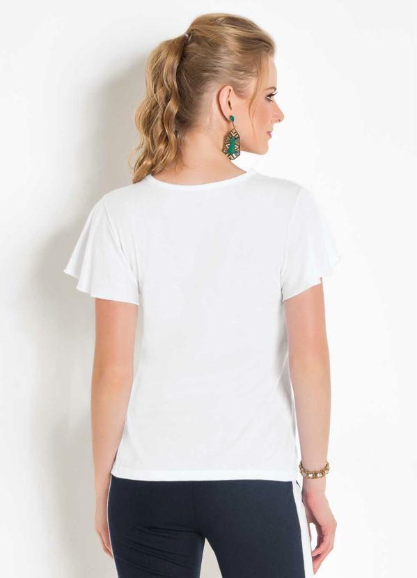 

Blusa Branca com Babados nas Mangas, Branco