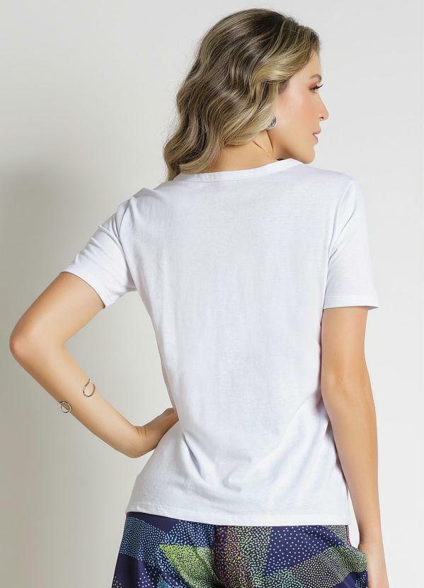 

Blusa Branca com Bordado e Paete, Branco