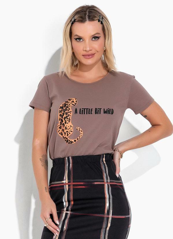 Vista 2 Blusa Chocolate com Estampa Localizada Moda Pop Moda Pop