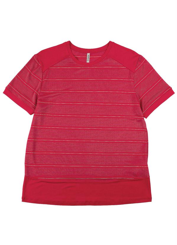 Blusa Estampada com Decote Redondo Vermelho